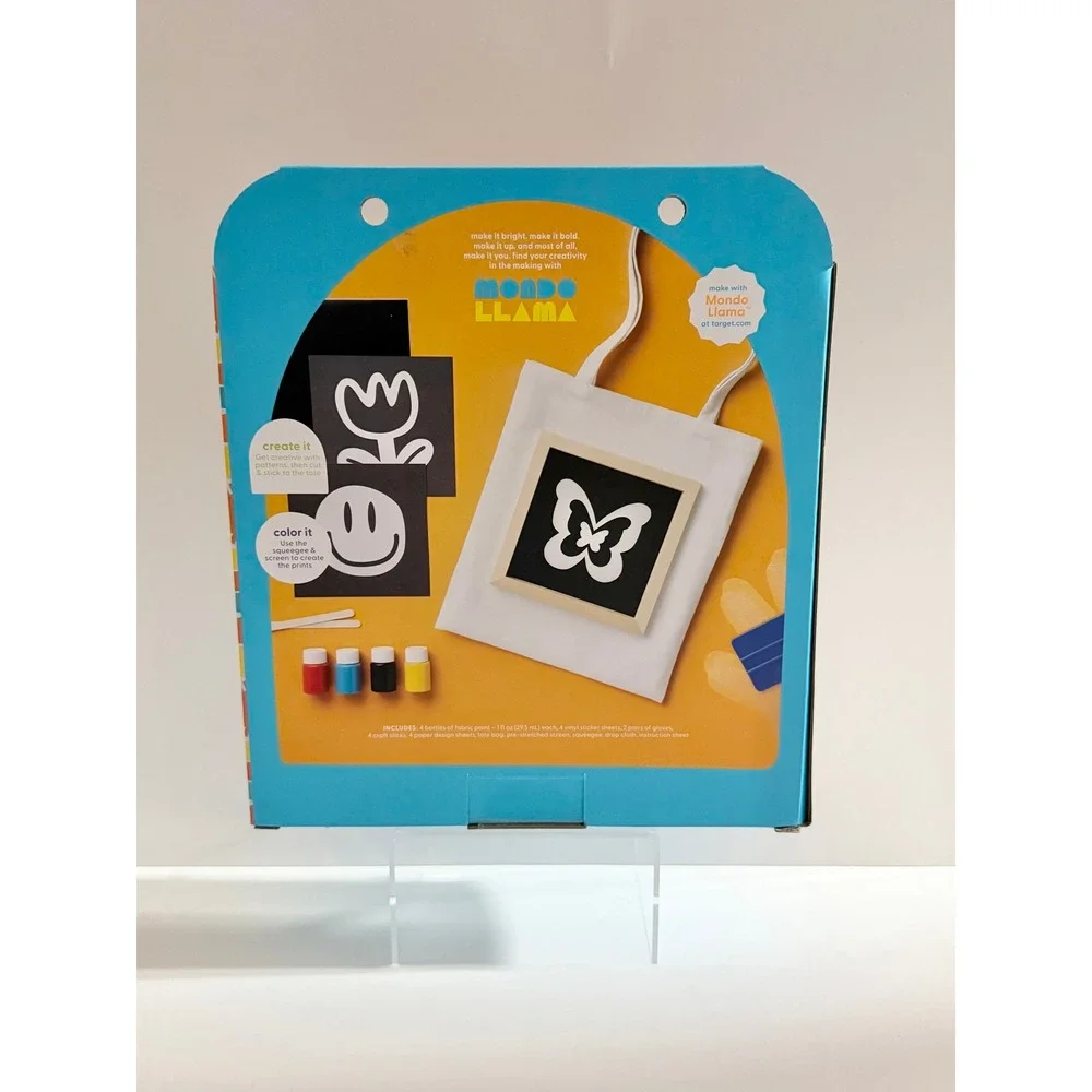New! Mondo Llama- DIY Screen Print Tote Bag - Craft Kit, Non-Toxic